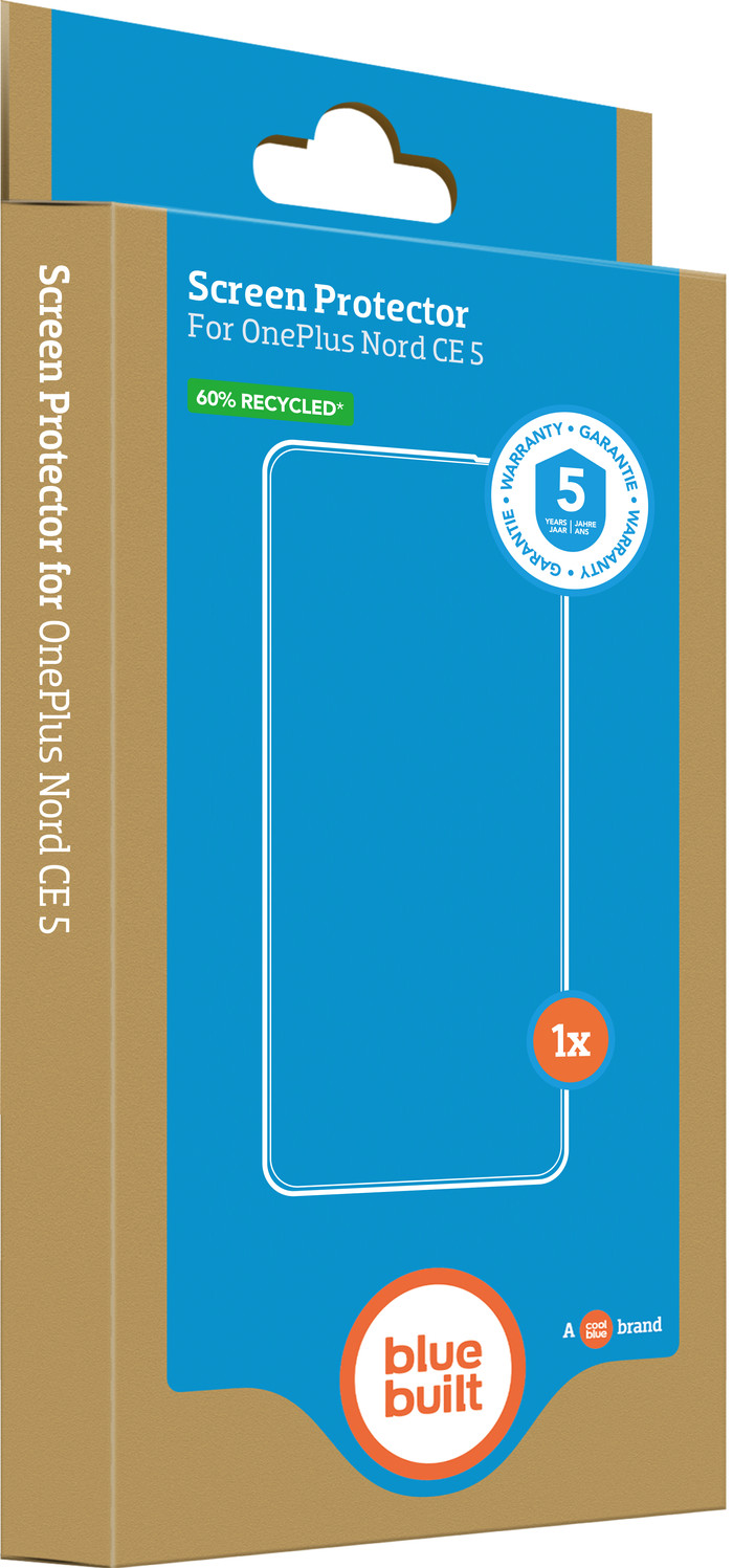 BlueBuilt Oneplus Nord CE 5 Screenprotector Glas Duo Pack verpakking