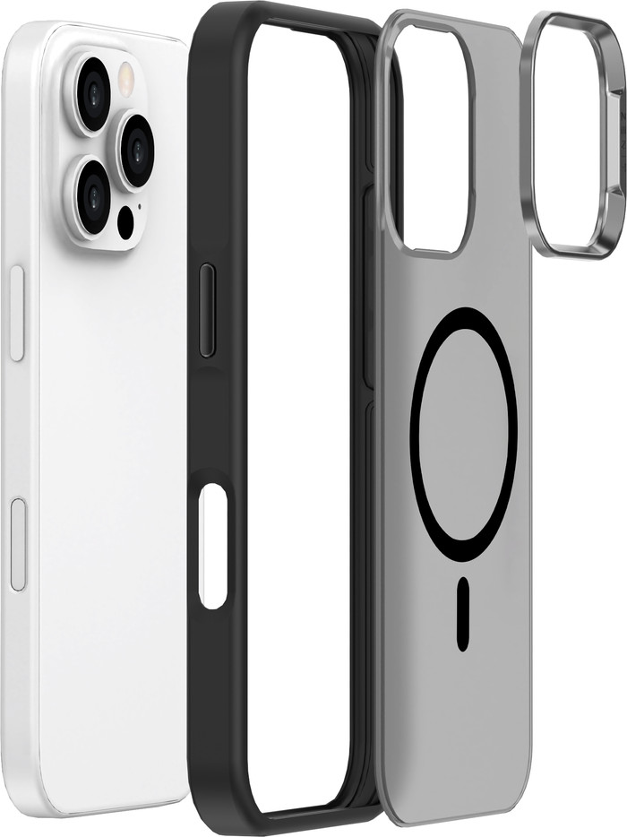 Just in Case Apple iPhone 16 Pro Back Cover with MagSafe and Fall Protection Black combined product