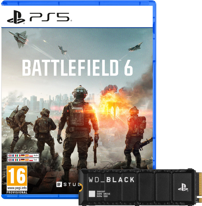 Battlefield 6 PS5 + WD Black SN850P 4TB Heatsink NVMe SSD Main Image