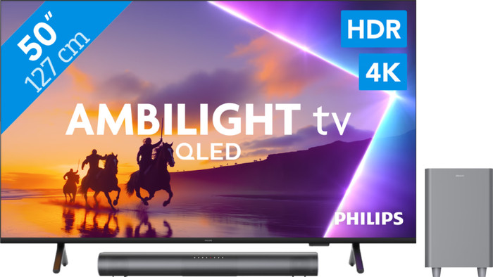 Philips Ambilight 50 inches PUS8500 QLED 4K (2025) + Philips TAB6100 Main Image