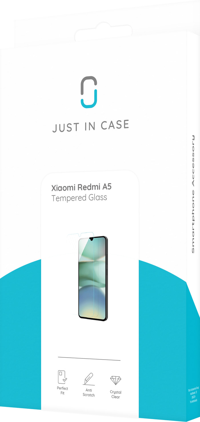 Just In Case Tempered Glass Xiaomi Redmi A5 Screenprotector verpakking