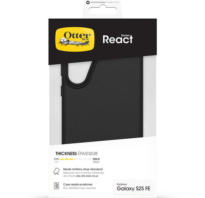 Otterbox React Samsung Galaxy S25 FE Back Cover Zwart verpakking
