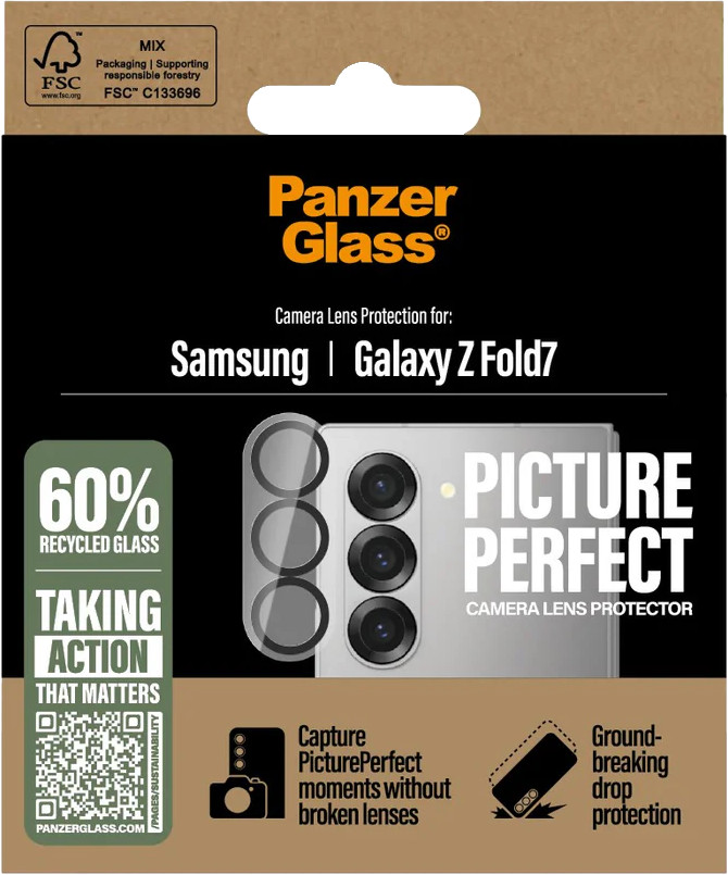 PanzerGlass PicturePerfect Samsung Galaxy Z Fold 7 Camera Lens Protector Glass packaging