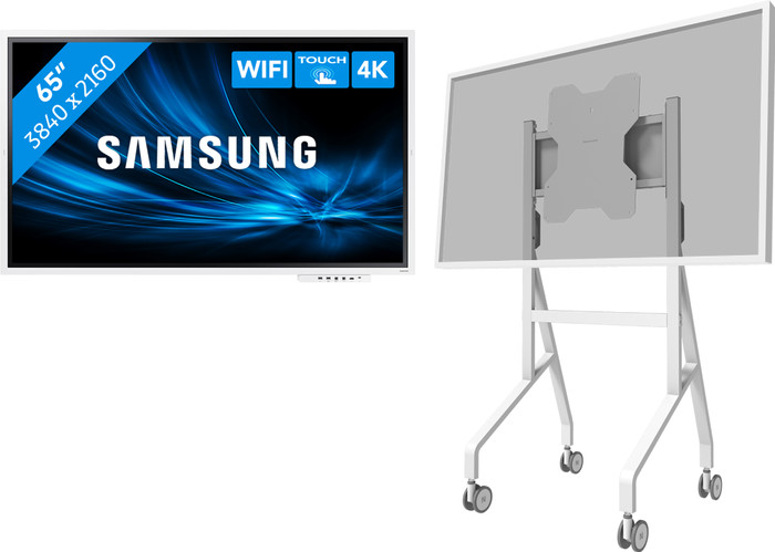 Samsung Flip Pro WM65B + Neomounts MOVE Go Flip FL50-515WH1 Main Image