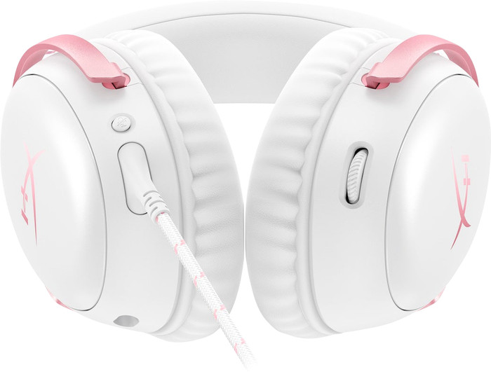 HyperX Cloud III Casque Gamer Filaire - Blanc/Rose (PC, PS5, Xbox Series X/S) dessous