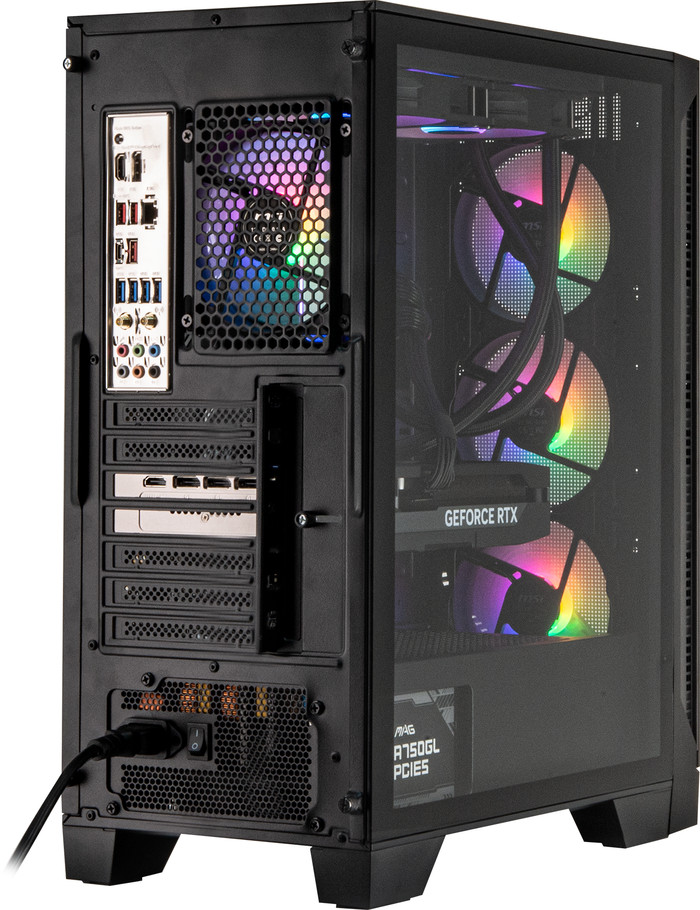 Cobalt x Powered by MSI - Tier 2 - RTX 5070 Ti - Ryzen 7 9800X3D - 32GB - 2TB SSD achterkant