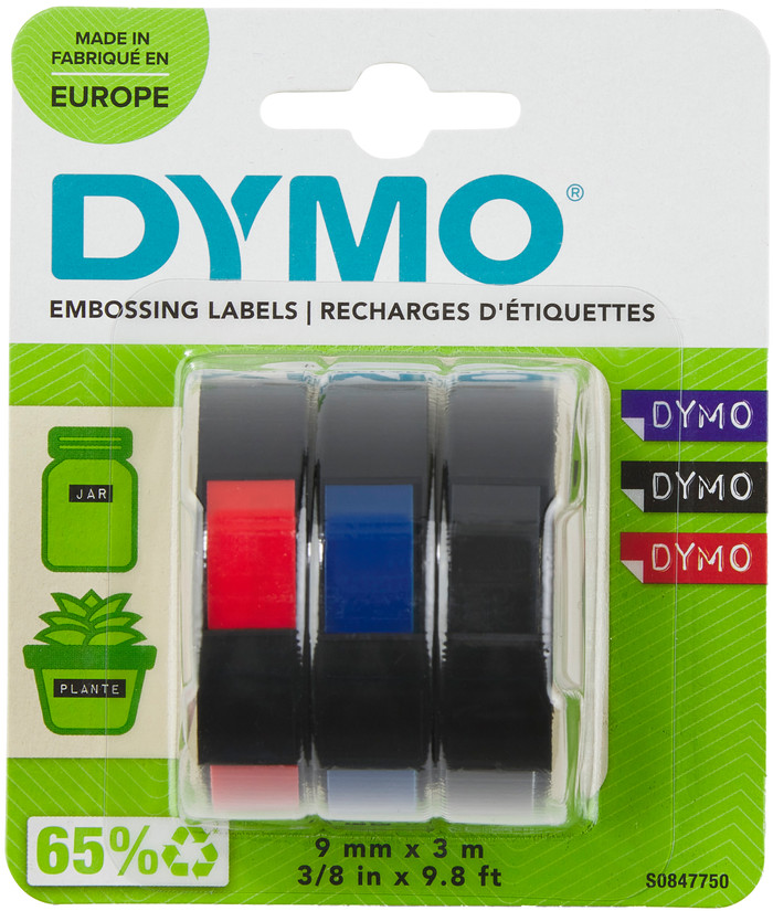 DYMO Embossing Tape 9mm 3 kleuren pack Main Image