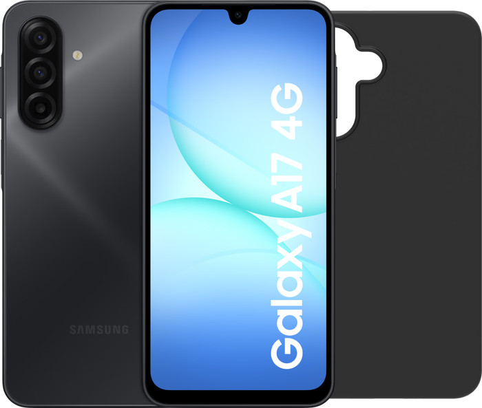 Samsung Galaxy A17 128GB Zwart 4G + BlueBuilt Back Cover Zwart Main Image