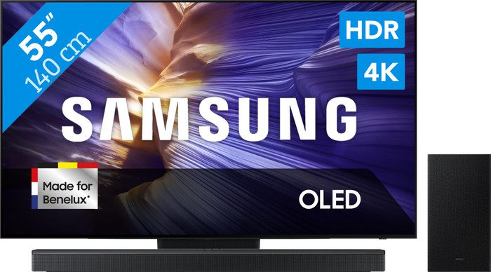 Samsung 55" OLED S90F (2025) + Samsung HW-B750F Zwart Main Image