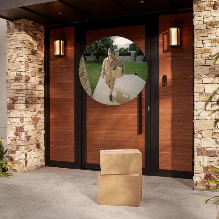 Philips Hue Secure Wired Video Doorbell product in use