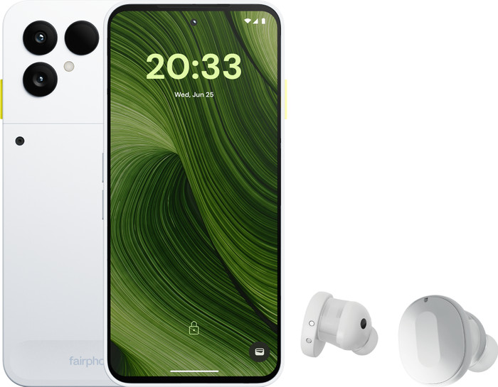 Fairphone 6 256 Go Blanc 5G + Fairphone Fairbuds True Wireless Earbuds Blanc Main Image