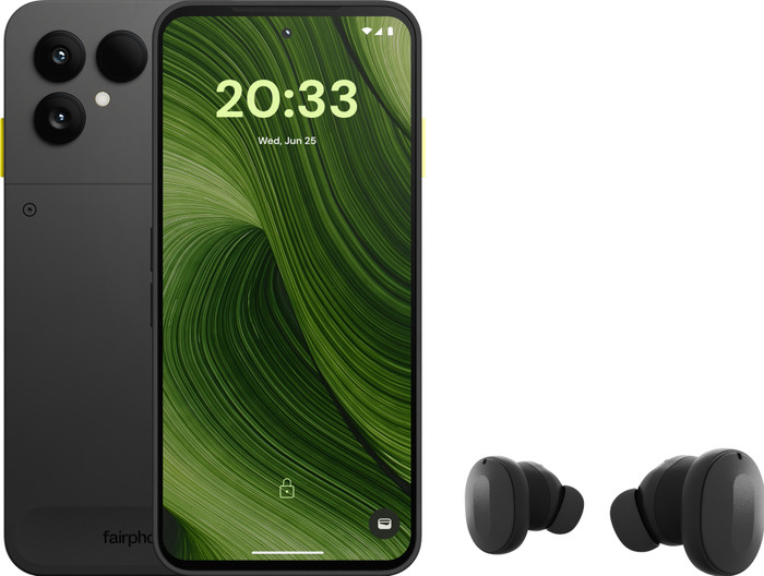 Fairphone 6 256 Go Noir 5G + Fairphone Fairbuds True Wireless Earbuds Noir Main Image