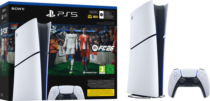 PlayStation 5 Digital Edition + EA Sports FC 26 emballage
