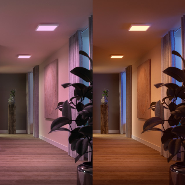 Philips Hue Surimu Plafonnier White and Color Petit Carré produit à l'usage