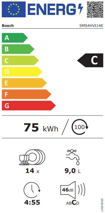Bosch SMS4HVI14E classe énergétique