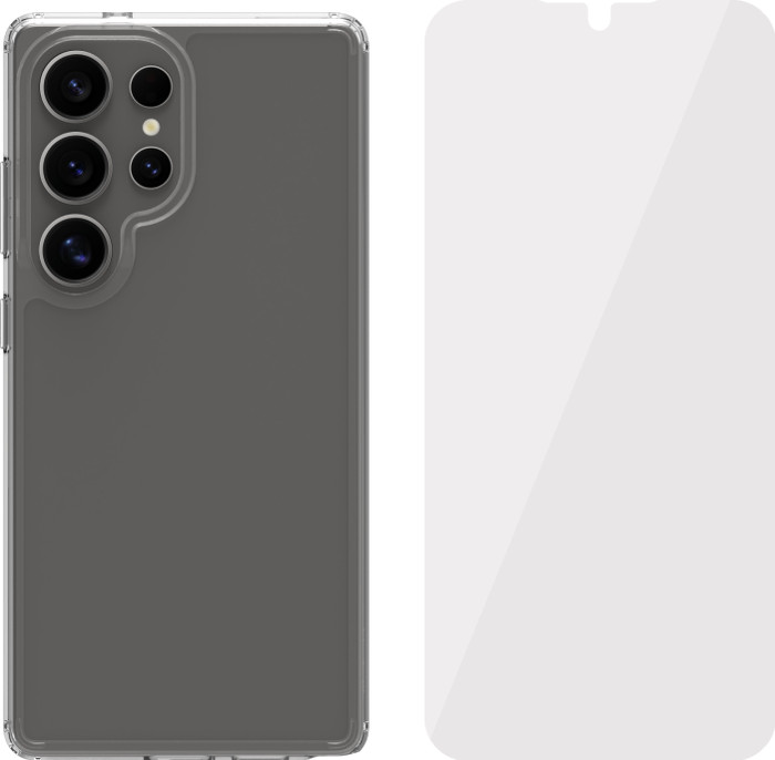 BlueBuilt Samsung Galaxy S25 Ultra Back Cover Transparent + BlueBuilt Screen Protector Glass Main Image