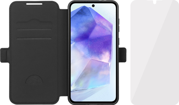 BlueBuilt Samsung Galaxy A56 Book Case Zwart + Screenprotector Glas Main Image