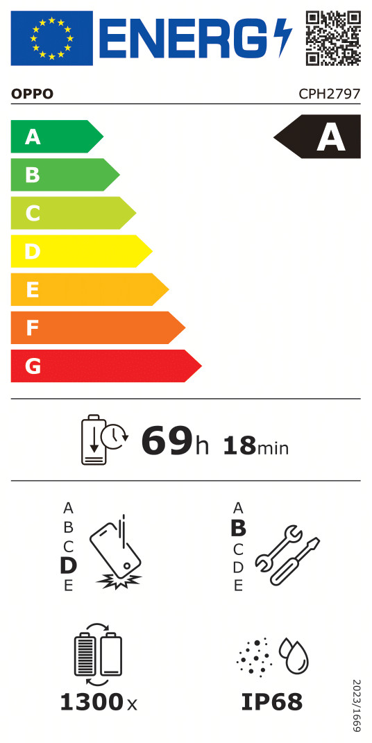 OPPO Find X9 512 Go Gris 5G + OPPO SuperVOOC Chargeur 80 W classe énergétique