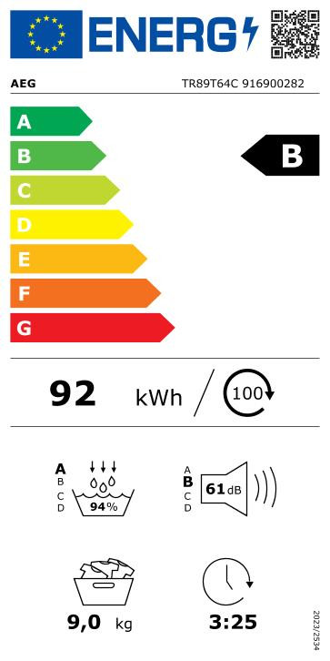 AEG TR89T64C AbsoluteCare classe énergétique