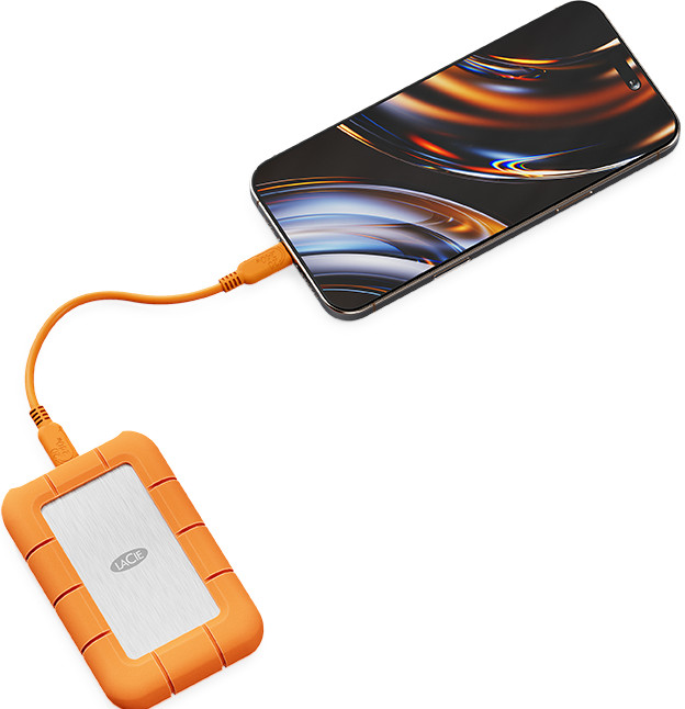 LaCie Rugged SSD4 2TB product in gebruik