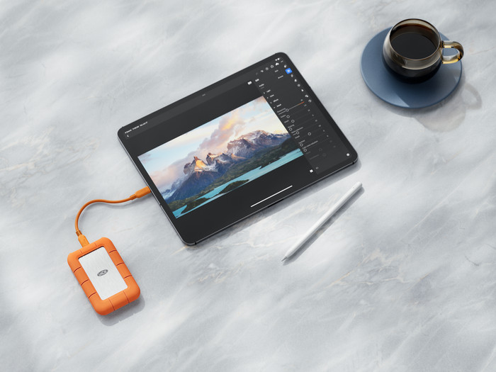 LaCie Rugged SSD4 2TB product in gebruik