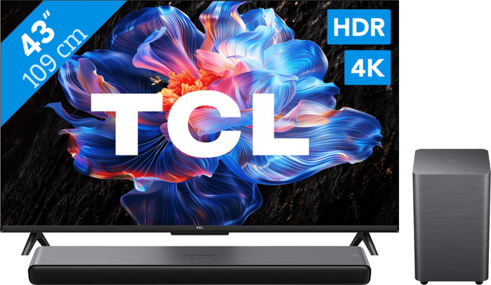 TCL 43" LED P61K 4K (2025) + TCL S55H 2.1 Barre de Son Main Image
