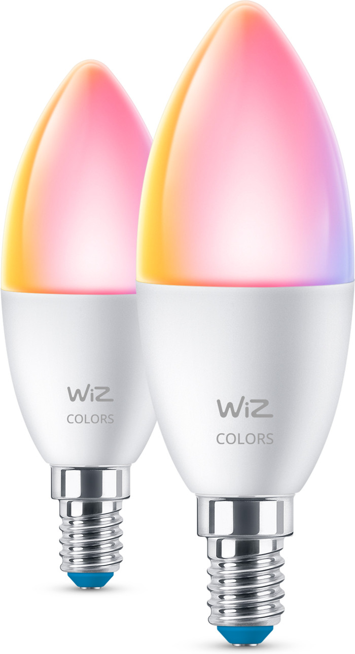 WiZ Ampoule Bougie - Lumière Blanche et Colorée - E14 - Lot de 2 Main Image