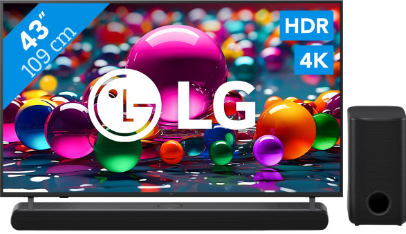 LG 43" 4K Smart UA75 + LG DS77TY Main Image