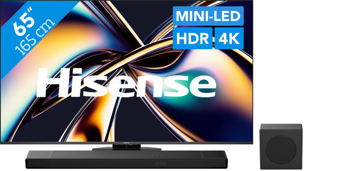 Hisense 65'' ULED Mini-Led U8Q (2025) + Hisense AX3120Q Main Image
