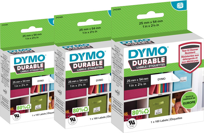 DYMO LabelWriter Étiquette d'Adresse Durable 25 x 54 mm 160 Pièces Lot de 3 Main Image