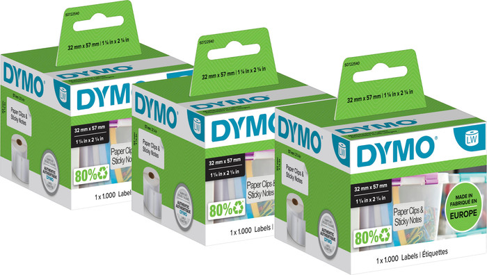 DYMO Verwijderbaar Etiket 32x57mm 1000 stuks 3-pack Main Image