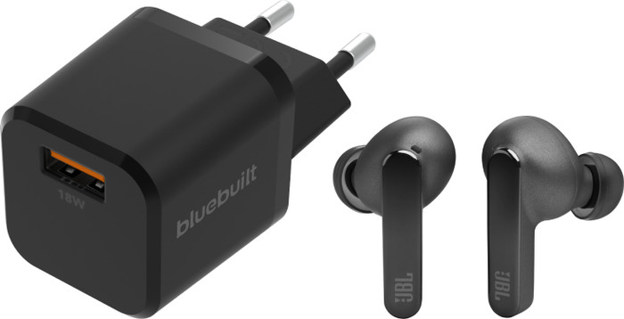 JBL Live Pro 2 Noir + BlueBuilt Quick Charge Chargeur Main Image