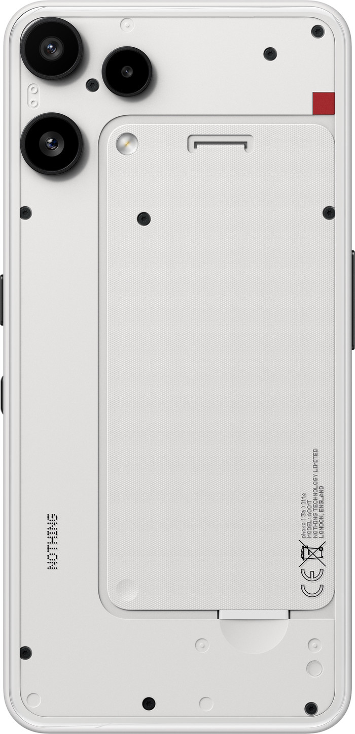 Nothing Phone 3(a) Lite 128GB Wit 5G achterkant