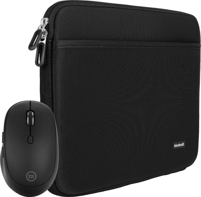 BlueBuilt Laptop Sleeve 33cm 14 inches M Black + Tradendum Mouse Main Image