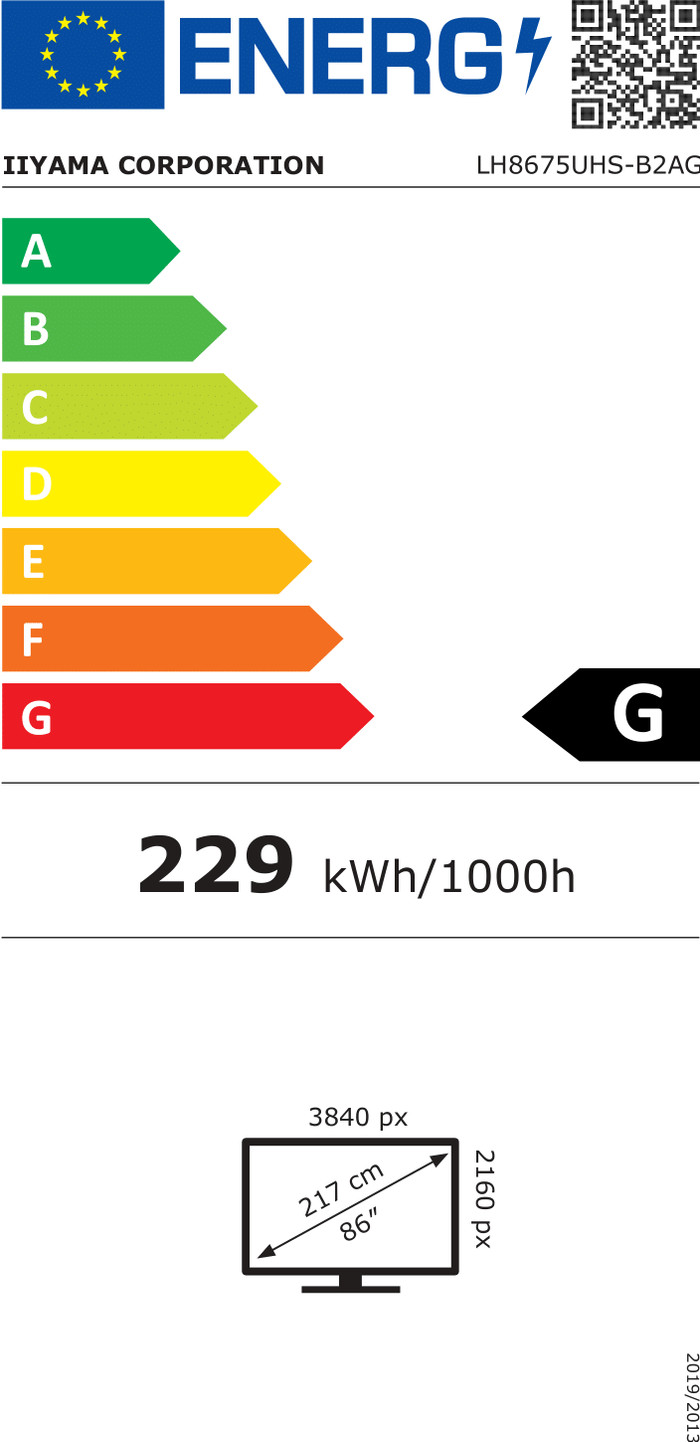 iiyama ProLite LH8675UHS-B2AG energielabel