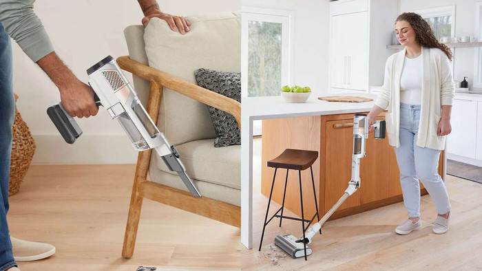 Shark Detect Pet Clean & Empty IW3612EUT product in gebruik