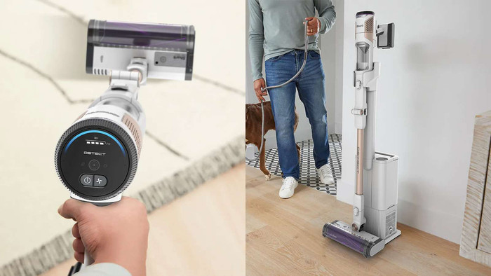 Shark Detect Pet Clean & Empty IW3612EUT product in gebruik