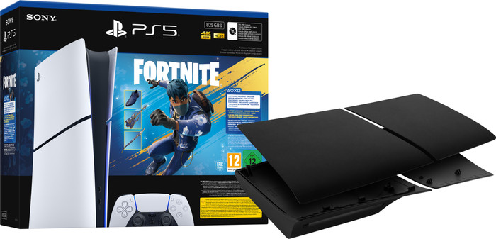 PlayStation 5 Slim Digital Edition Fortnite bundel + Covers Zwart Main Image