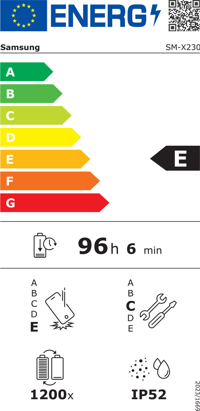 Samsung Galaxy Tab A11 Plus 11 Pouces 128 Go Wifi + 5G Gris classe énergétique