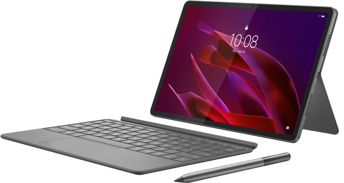 Lenovo Yoga Tab Étui Clavier AZERTY Gris côté gauche