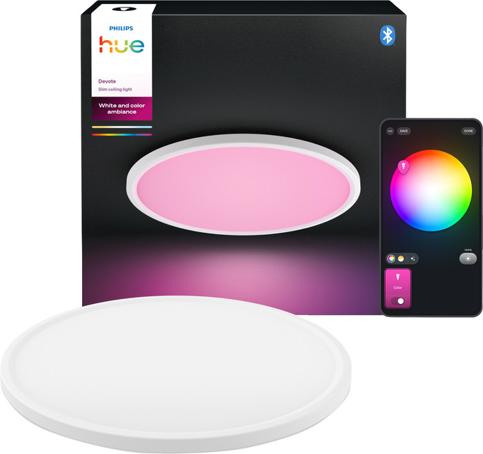 Philips Hue Devote Plafondlamp - White and Color - Rond - Wit - Medium Main Image