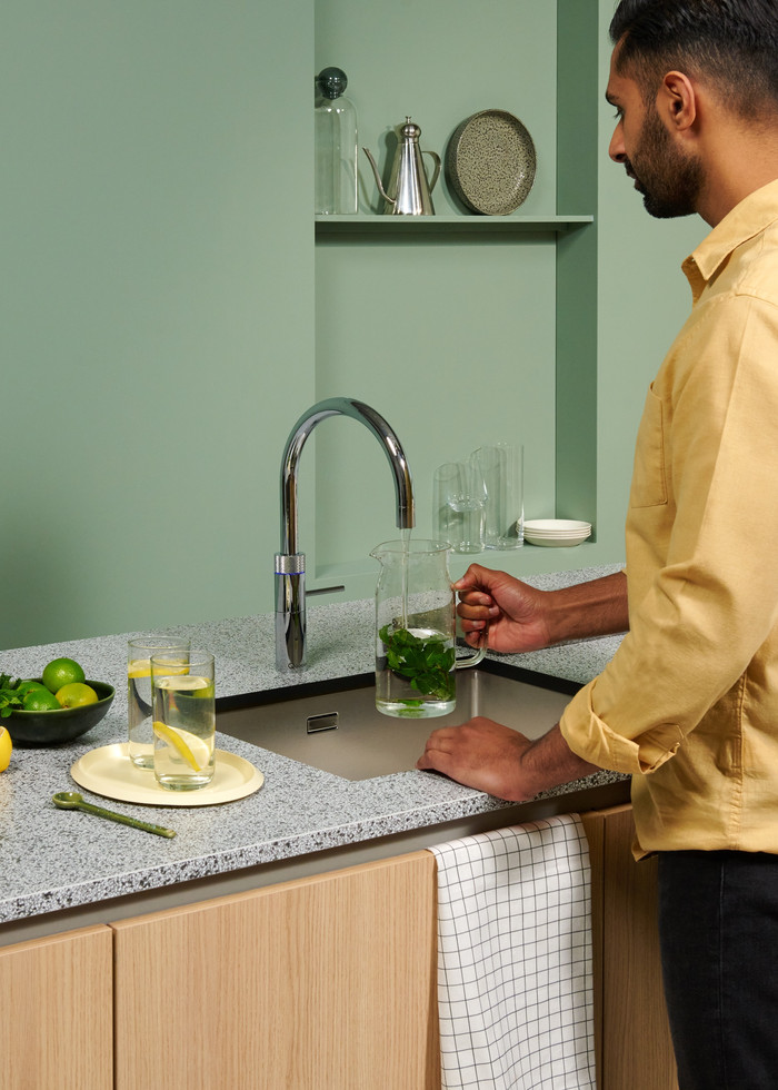 Quooker COMBI + Quooker Fusion Round Chroom product in gebruik