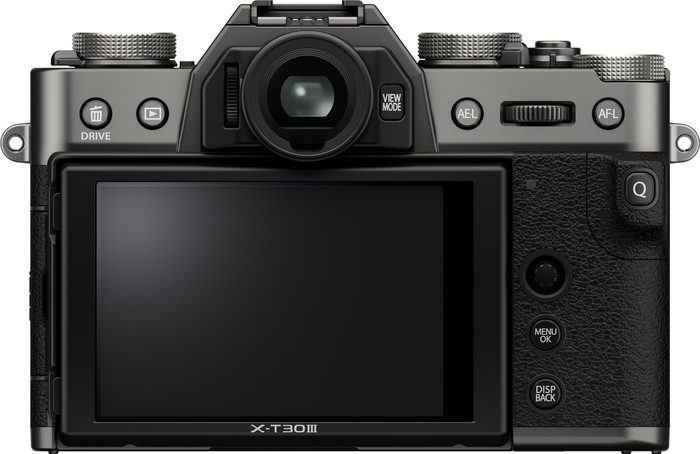 Fujifilm X-T30 III Charcoal Silver + 13-33mm f/3.5-6.3 back