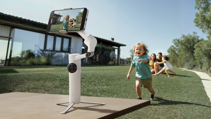 Insta360 Flow 2 Pro Creator Bundle Summit White product in use