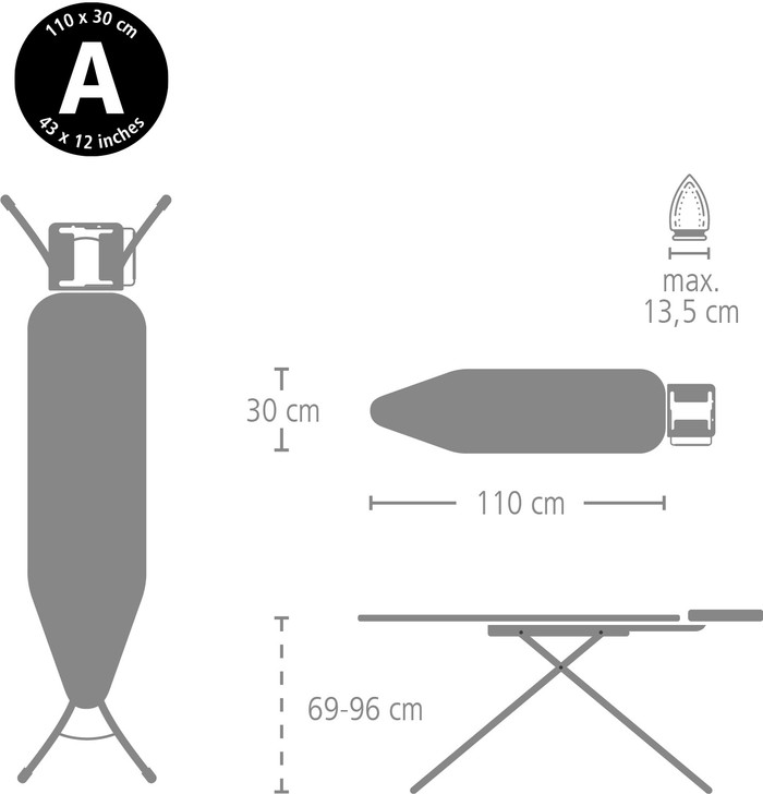 Brabantia Ironing Board A 110x30cm Denim Black visual supplier