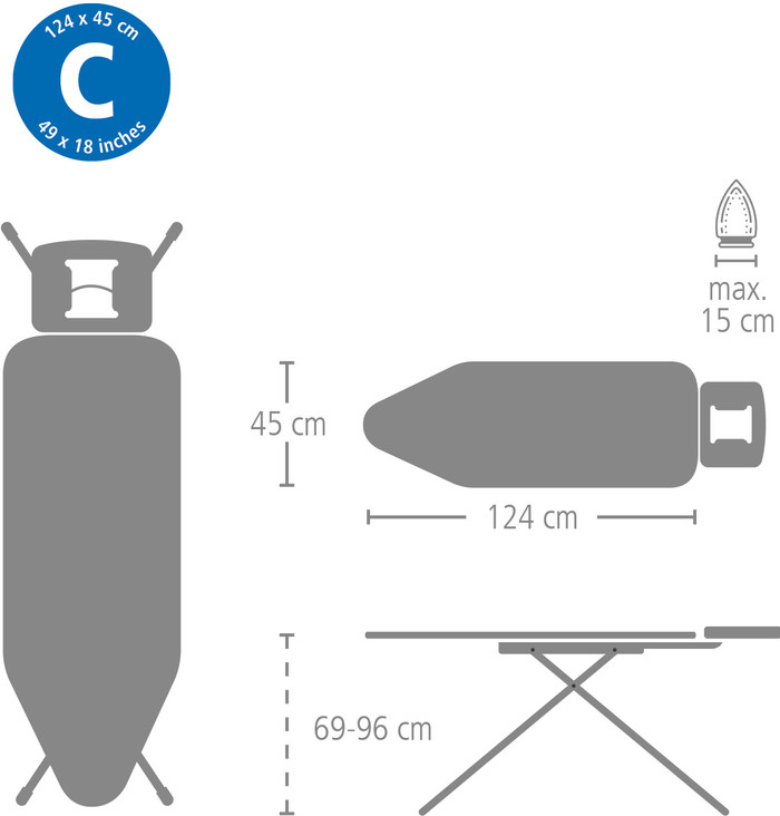 Brabantia Planche à Repasser C 124 x 45 cm Fresh Breeze visuel fournisseur