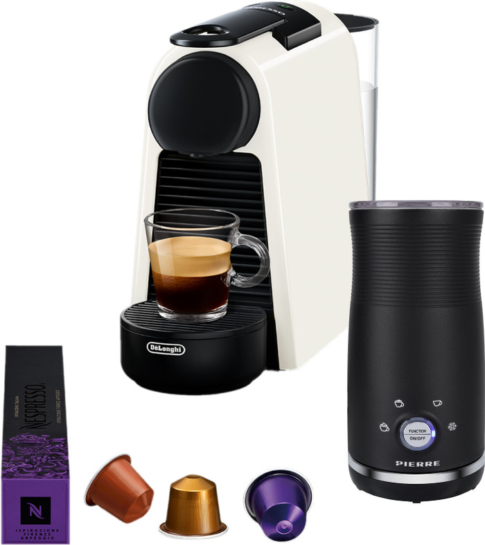De'Longhi Nespresso Essenza Mini EN85.W + Pierre Milk Frother Main Image