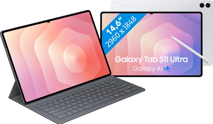 Samsung Galaxy Tab S11 Ultra 14,6 inch 512GB Wifi Zilver + Toetsenbord Hoes AZERTY Main Image