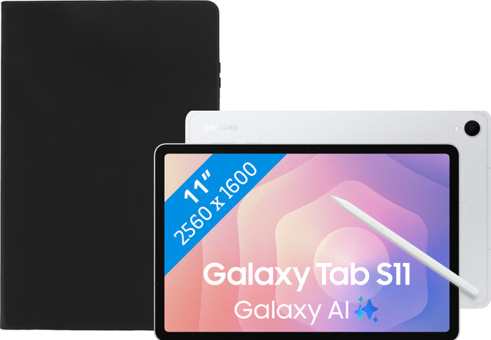 Samsung Galaxy Tab S11 11 inches 256GB WiFi Silver + Book Case Black Main Image