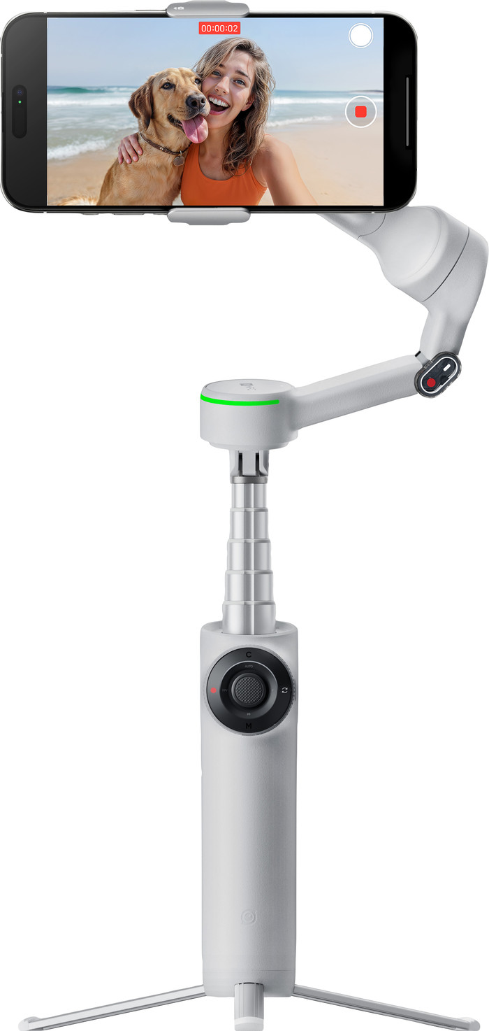 Insta360 Flow 2 Pro AI Tracker Bundle Stone Gray front